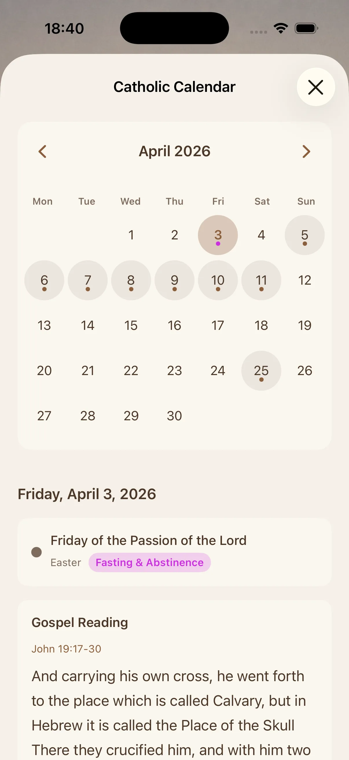 Liturgical calendar