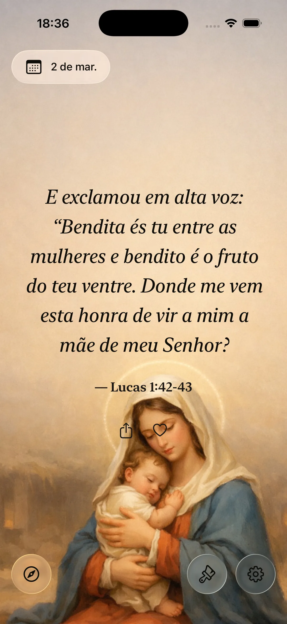 App Catholic Daily - tela principal