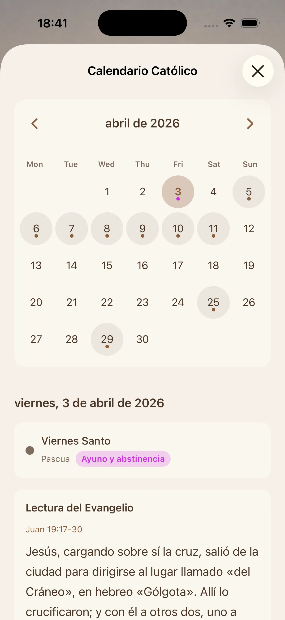 Calendario litúrgico