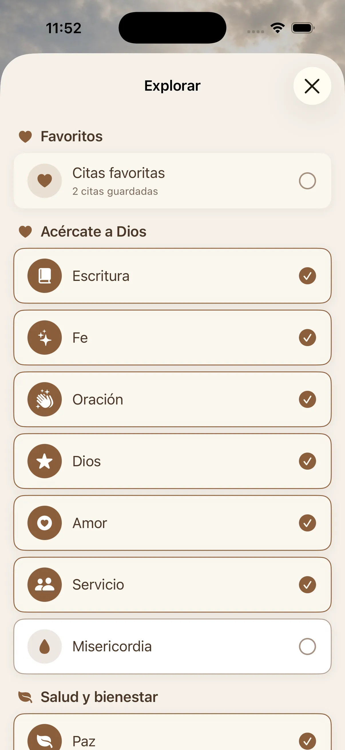 Pantalla de exploración