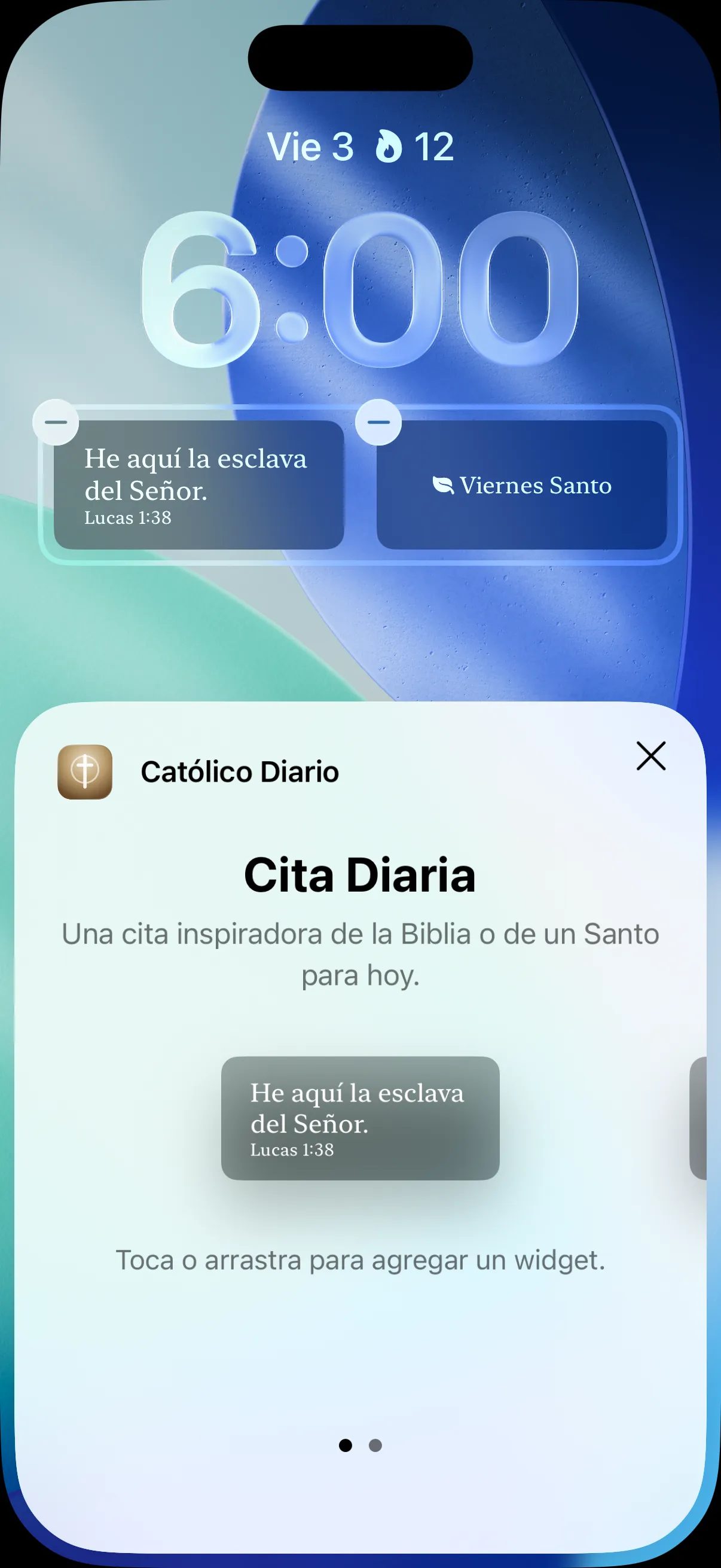 Widget de pantalla de bloqueo