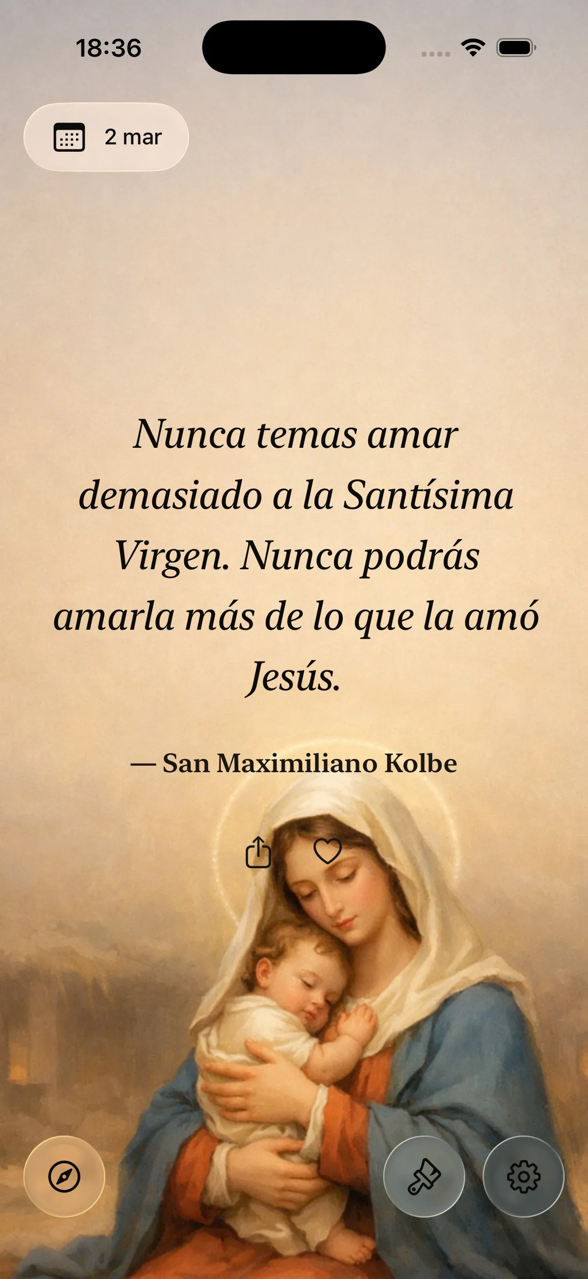 Pantalla principal de Catholic Daily