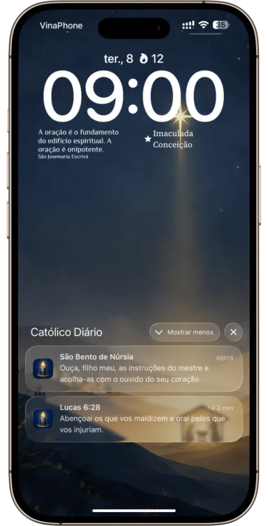 App Católico Diário - widget de tela de bloqueio
